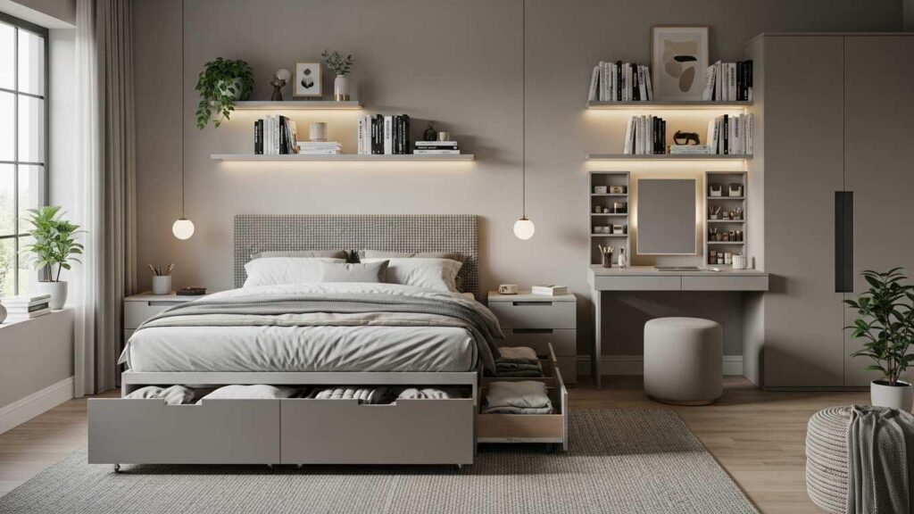 praktichnye reshenija dlja hranenija v spal ne 3